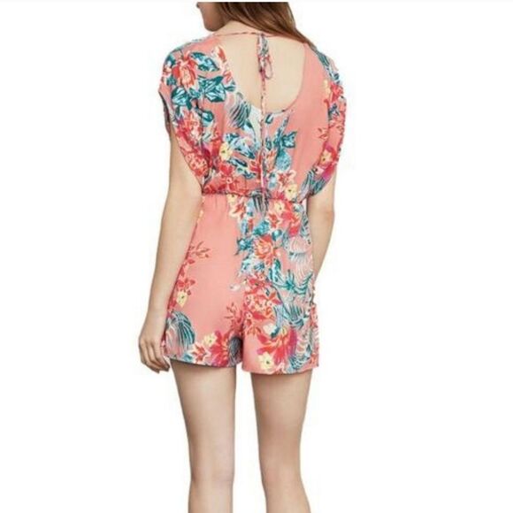 BCBG Maxazria Coral Tropical Floral Romper - Size XS - Picture 2 of 15